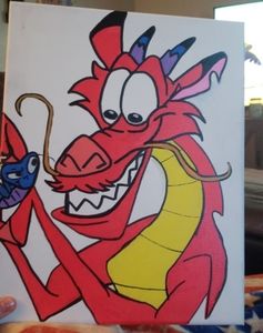 Mulan Mushu painting